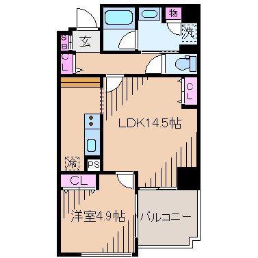 プリミテージュ新横浜(1LDK/3階)の間取り写真