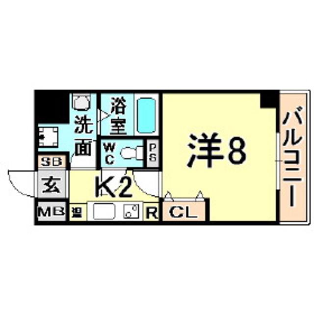シティフラット尼崎(1K/7階)の間取り写真