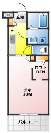 ルネス グランドゥール(1K/4階)の間取り写真