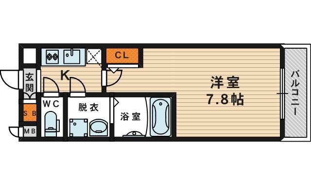 S-RESIDENCE 野江(1K/3階)の間取り写真