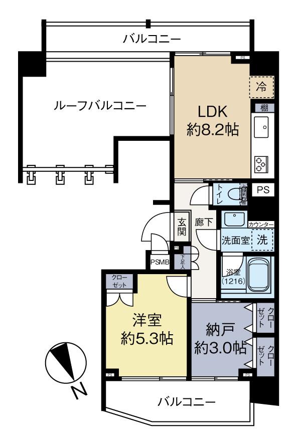 クレヴィスタ戸越銀座(1SLDK/11階)の間取り写真