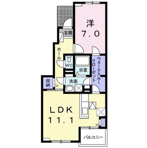 シーサイドビレッジC(1LDK/1階)の間取り写真