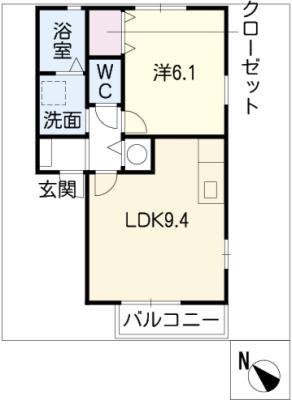 コンフォートT(1LDK/2階)の間取り写真