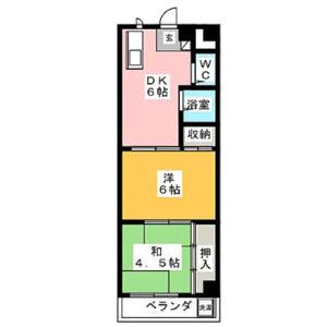セントラル東海(2DK/2階)の間取り写真