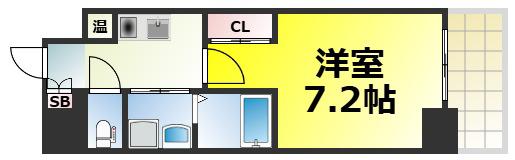 S-FORT桜川南(1K/8階)の間取り写真