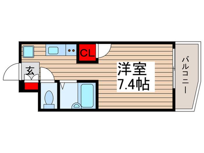 ラグジュアリーガーデン東松戸(ワンルーム/13階)の間取り写真