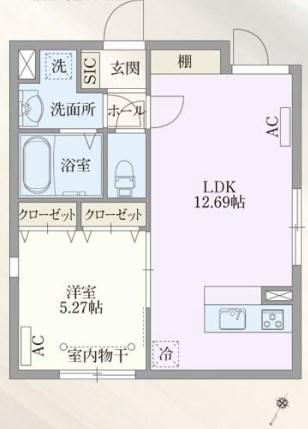 PASEO目黒II(1LDK/3階)の間取り写真