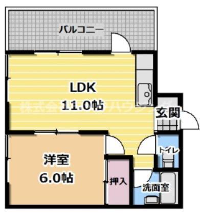 東洋プラザしろきた(1LDK/3階)の間取り写真