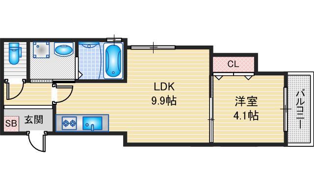 総持寺2丁目計画(1LDK/3階)の間取り写真