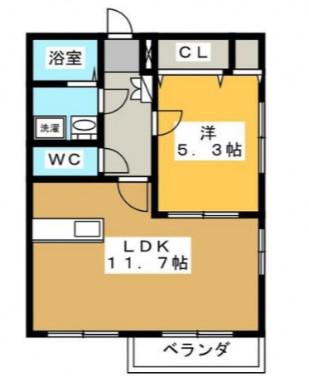 ヘーベルメゾン翠(1LDK/4階)の間取り写真