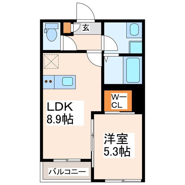 BRAVEBASE砂原II(1LDK/1階)の間取り写真