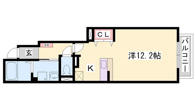 ピュールメゾンII(ワンルーム/1階)の間取り写真