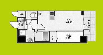 エスリード弁天町ノース RESIDENCE(1DK/4階)の間取り写真