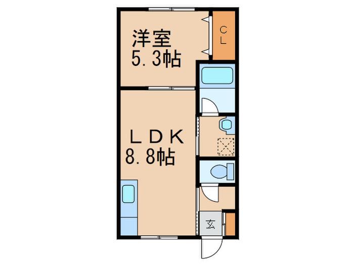 パートリア(1LDK/1階)の間取り写真