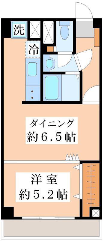 コーポ下北沢(1DK/3階)の間取り写真