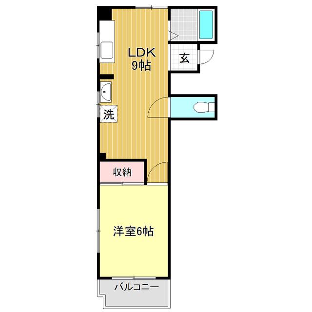 ヴィラ五番街(1LDK/3階)の間取り写真