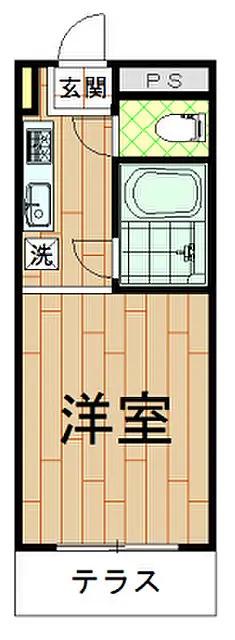 コアクレスト下新城(ワンルーム/1階)の間取り写真