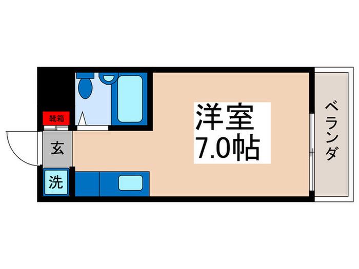 ベルシエロ富浜(ワンルーム/2階)の間取り写真