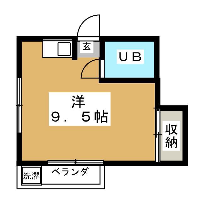 コスモハイツ(ワンルーム/2階)の間取り写真