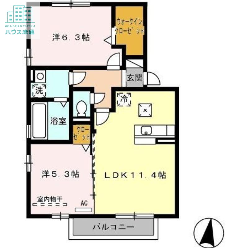コンフォートN(2LDK/1階)の間取り写真