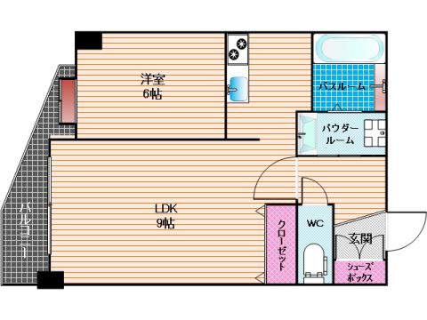 エトワール大橋(1LDK/3階)の間取り写真
