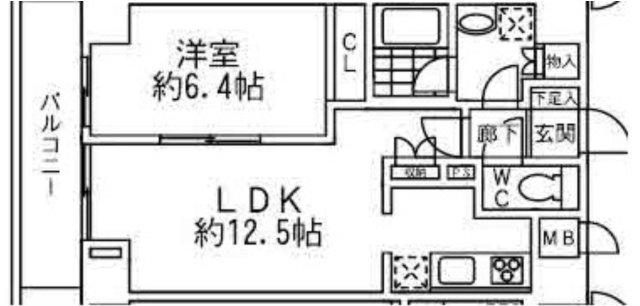 ボヌール和泉(1LDK/3階)の間取り写真