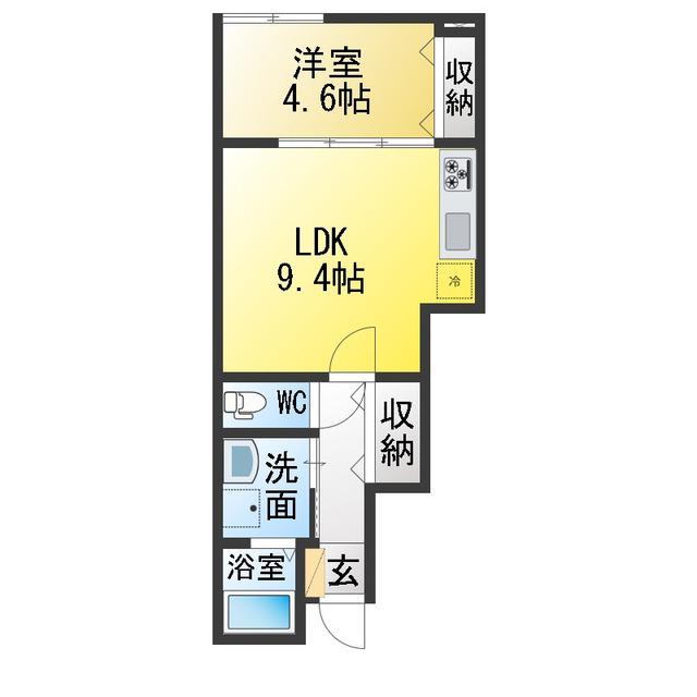 OCEAN 松阪(1LDK/1階)の間取り写真