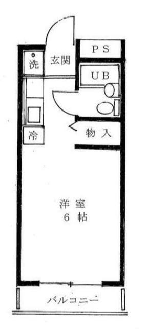 ハイツエスポワールII(1K/2階)の間取り写真