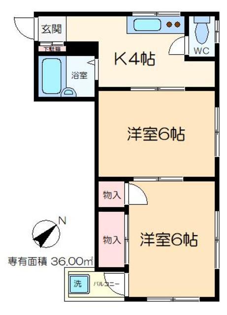 光進マンション(2K/3階)の間取り写真