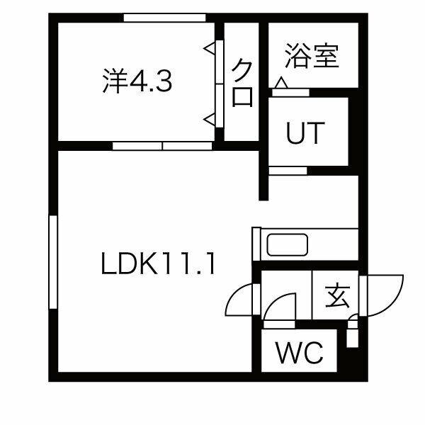 スペチアーレ山鼻(1LDK/3階)の間取り写真