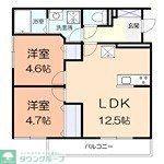 ボナールV(2LDK/2階)の間取り写真
