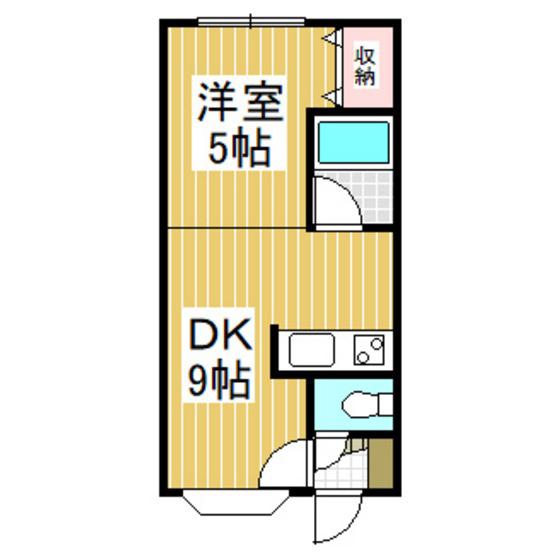 フラワーガーデン(1DK/3階)の間取り写真