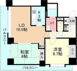 ヴェルドミール裏参道(2LDK/10階)の間取り写真