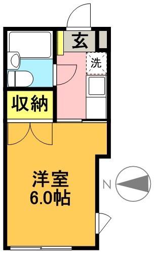 エトワール羽根木(1K/2階)の間取り写真