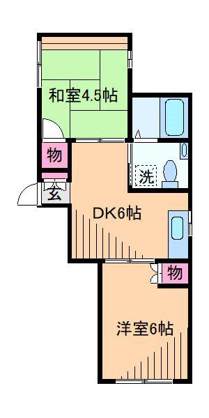 第2加藤ハイツ(2DK/1階)の間取り写真