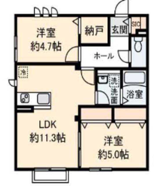 CHRIS HEIM(2LDK/1階)の間取り写真