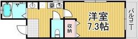 フレンズB棟(1K/1階)の間取り写真