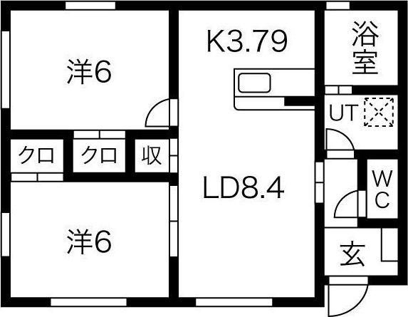 ステップハウス2 A棟(2LDK/1階)の間取り写真