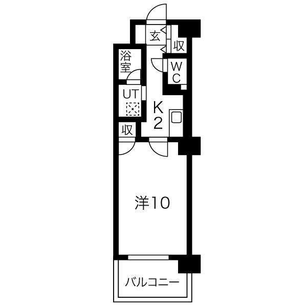 クレール北10条(1K/4階)の間取り写真