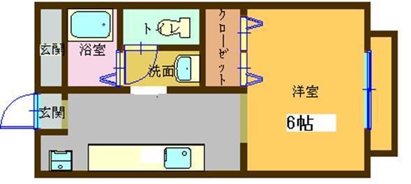 MCハイツII・III(1K/1階)の間取り写真