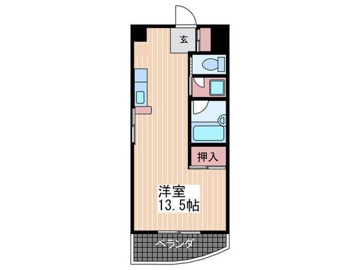 スカイシャトー幟町(ワンルーム/5階)の間取り写真