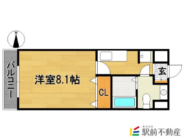 コンドミニアム薬院駅(1K/9階)の間取り写真