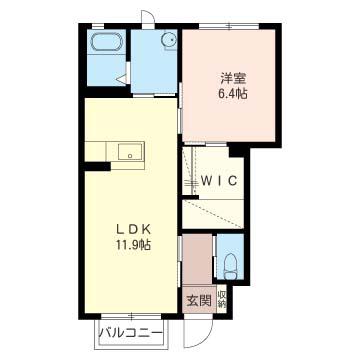 メゾン・ラカージュ V棟(1LDK/1階)の間取り写真