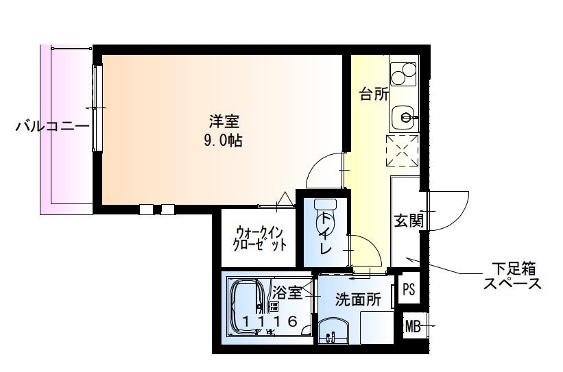 フジパレス沢良宜東I番館(1K/1階)の間取り写真