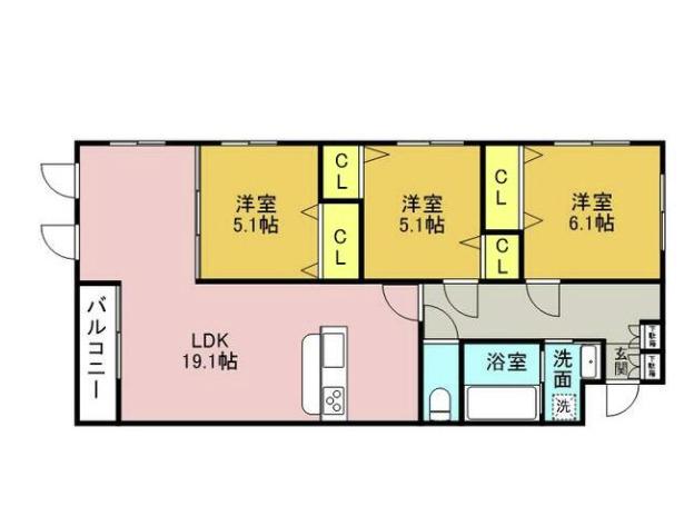 THE BELUGA 世田谷 RESIDENCE(3LDK/2階)の間取り写真