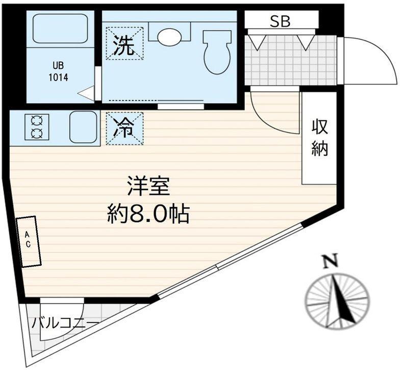 トリエールEBISU(ワンルーム/2階)の間取り写真