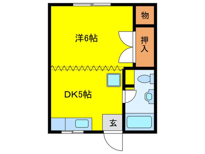 三田マンション(1DK/4階)の間取り写真