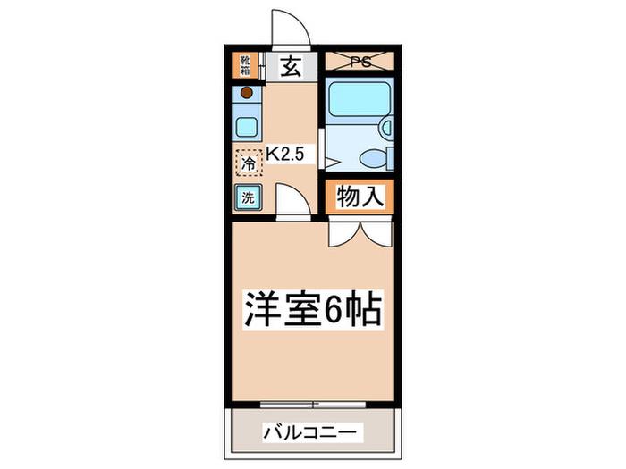 B´CASA京王永山RE-BORN(1K/3階)の間取り写真