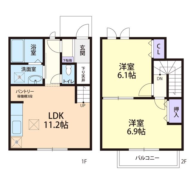 MAISON HILLS(2LDK/1階)の間取り写真
