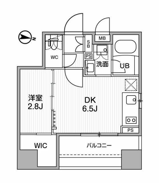 SYFORME木場II(1DK/7階)の間取り写真